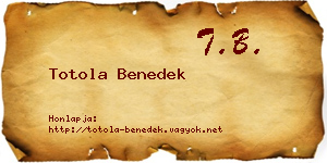 Totola Benedek névjegykártya